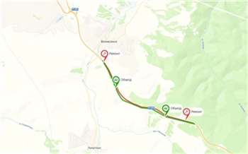 По трассе Р-255 в Красноярском крае в районе Вознесенки перенаправят поток транспорта